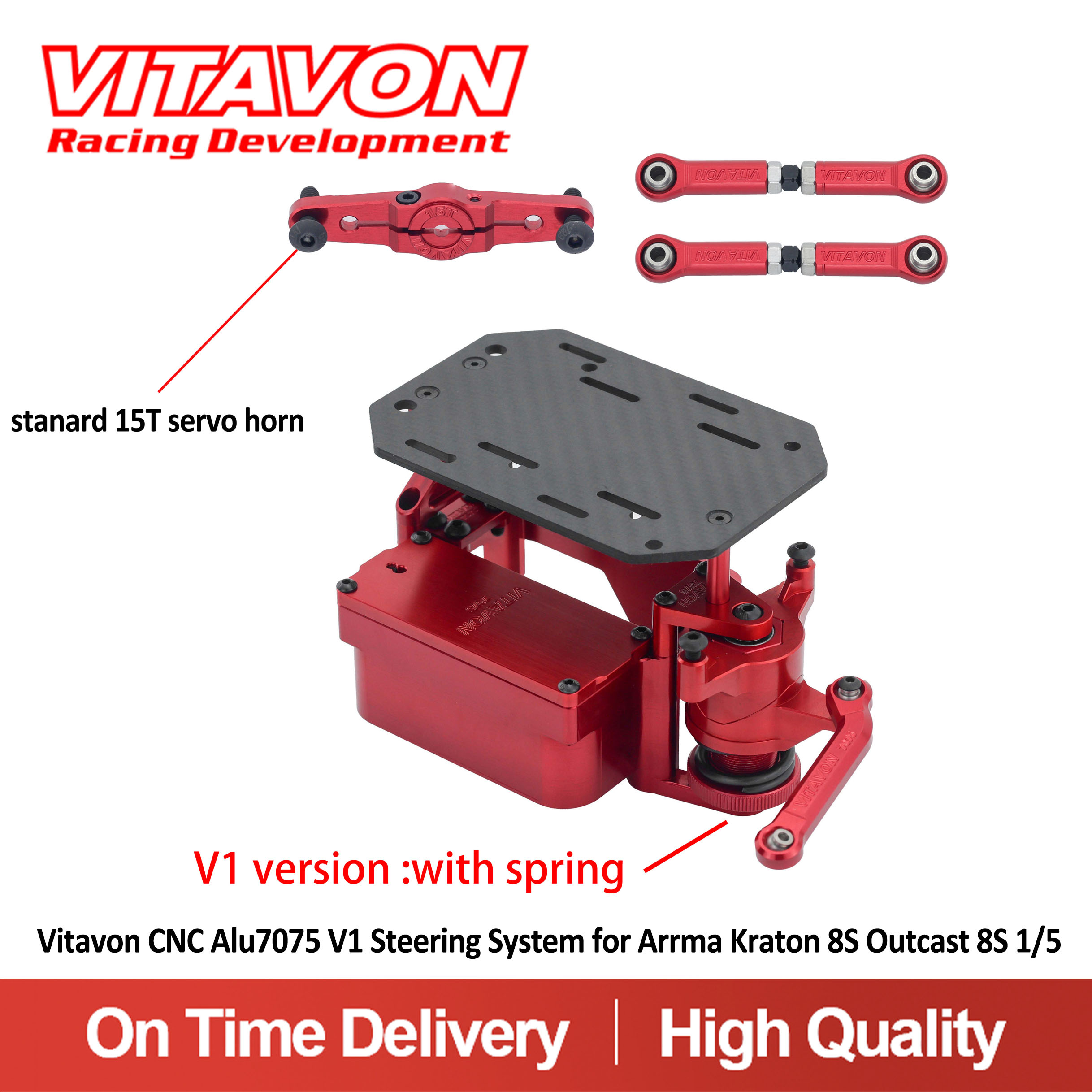 Vitavon CNC Alu7075 Steering System  for Arrma Kraton 8S Outcast 8S 1/5