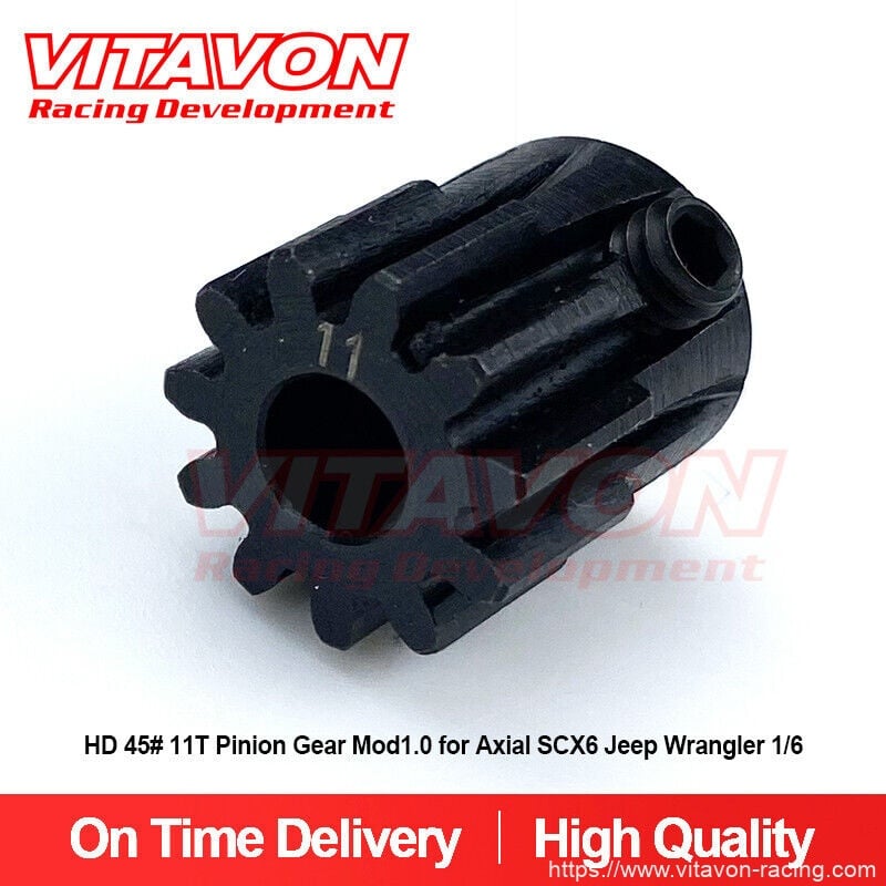 VITAVON Pinion Gear Mod 1.0 Bore 5mm11/13/15/17 T/18T/20T/22T/25T HD 45# for Axial SCX6 Arrma 6S Sledge