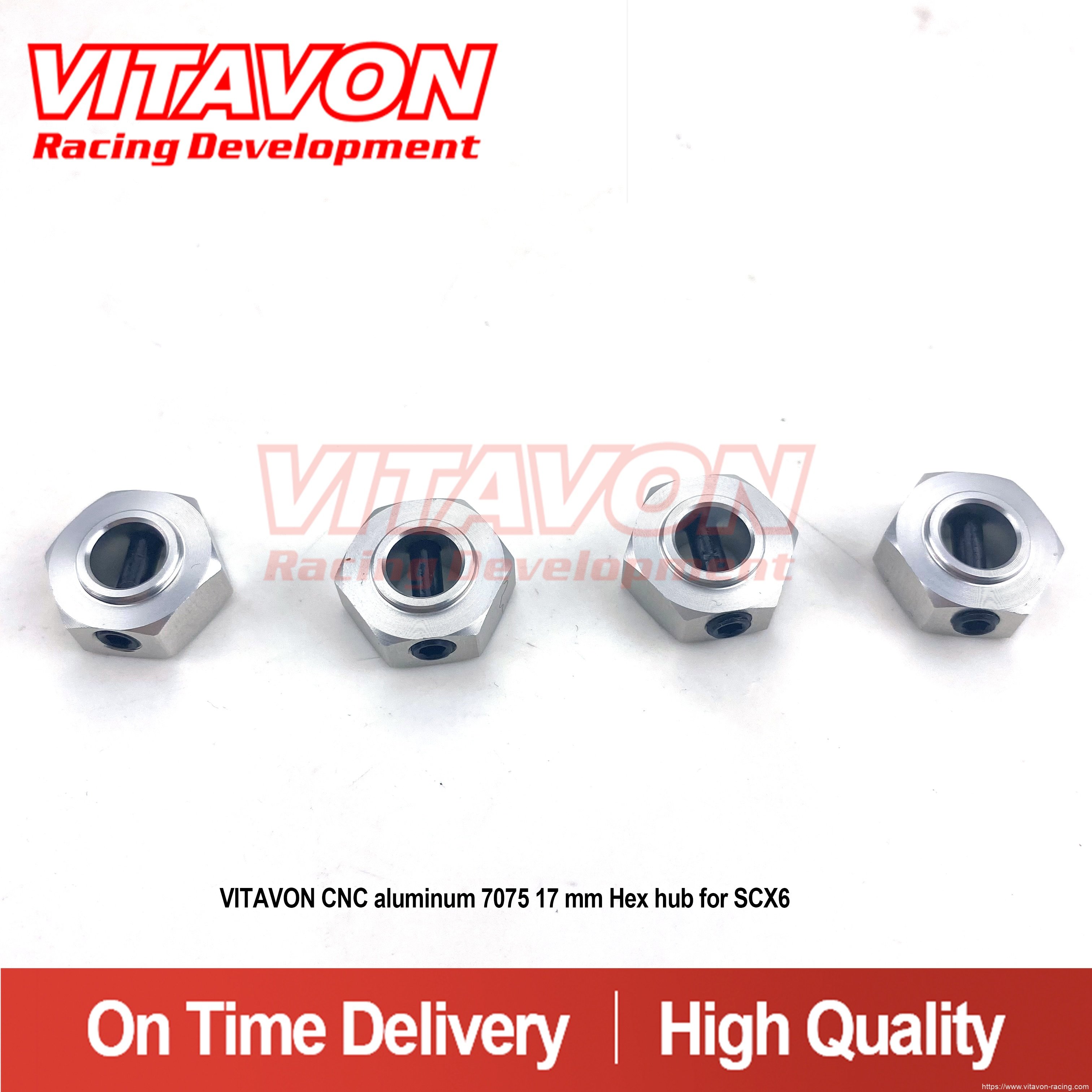 VITAVON CNC Aluminum 7075 17 mm Hex hub for SCX6 Jeep Wrangler Trail Honcho 1/6