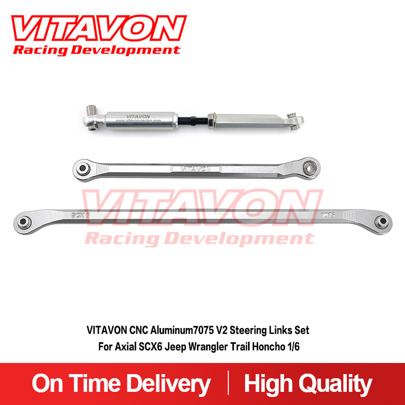 VITAVON CNC Aluminum7075 V2 Steering Links Set for Axial SCX6 Jeep Wrangler Trail Honcho 1/6
