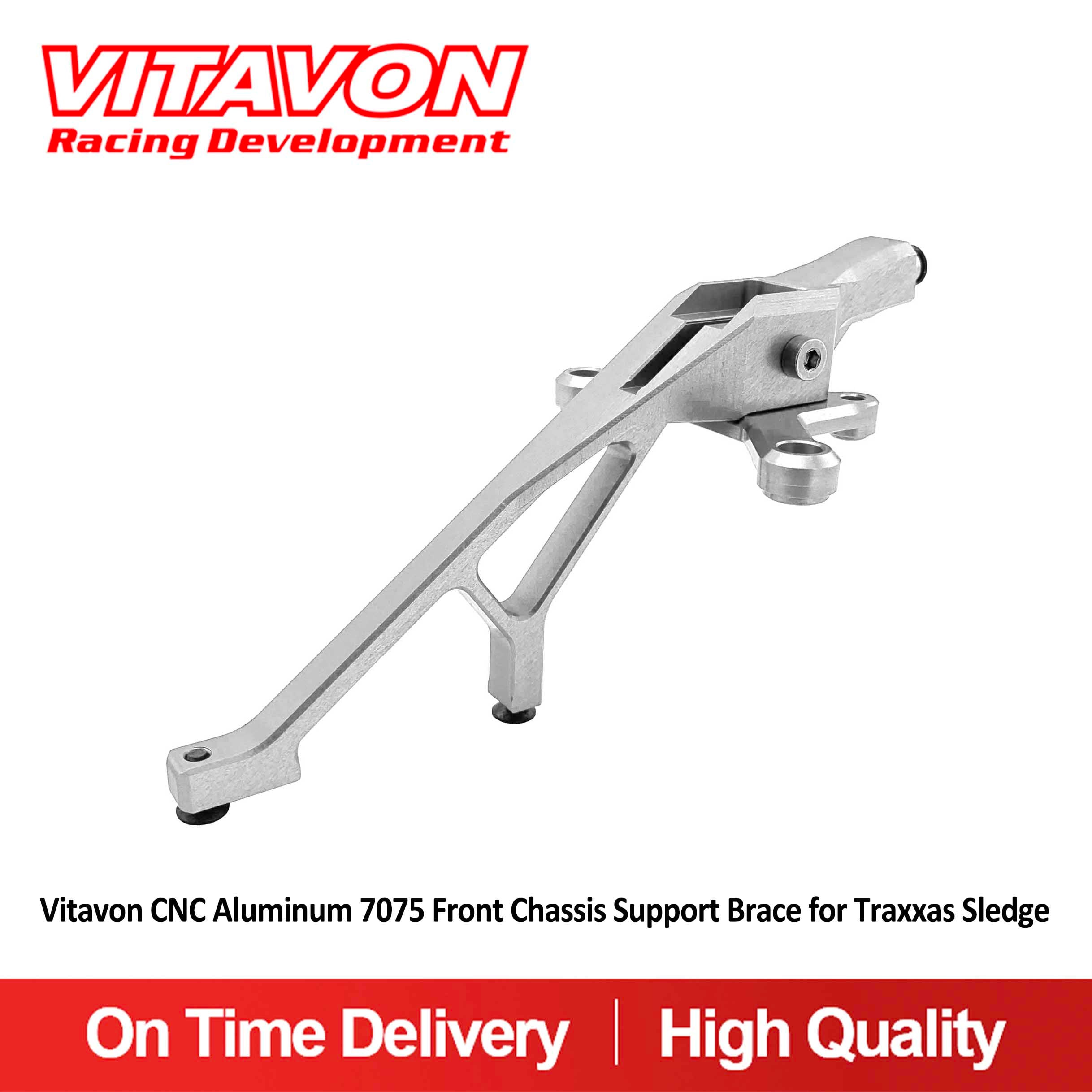 Vitavon CNC Aluminum 7075 Front Chassis Support Brace for Traxxas Sledge