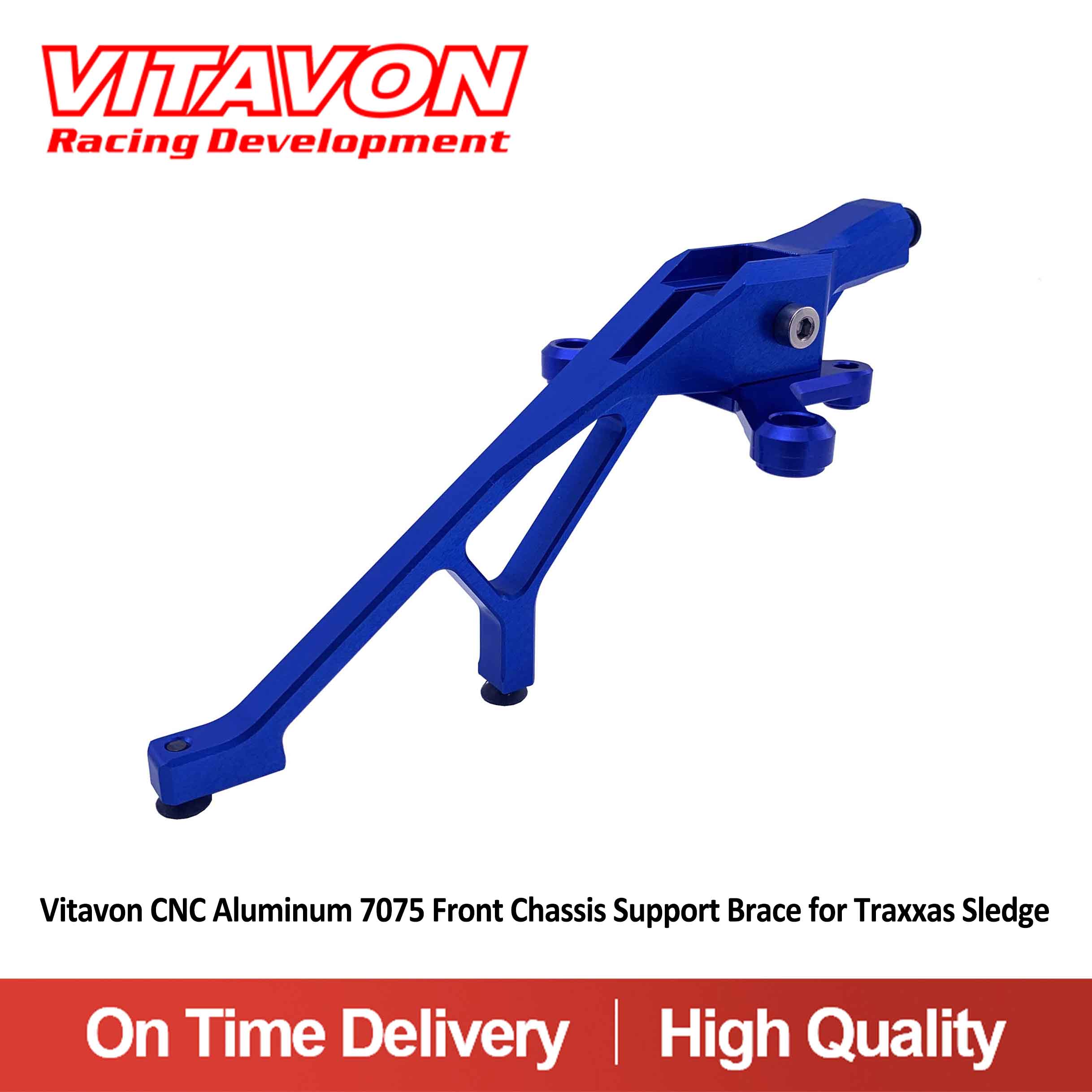 Vitavon CNC Aluminum 7075 Front Chassis Support Brace for Traxxas Sledge