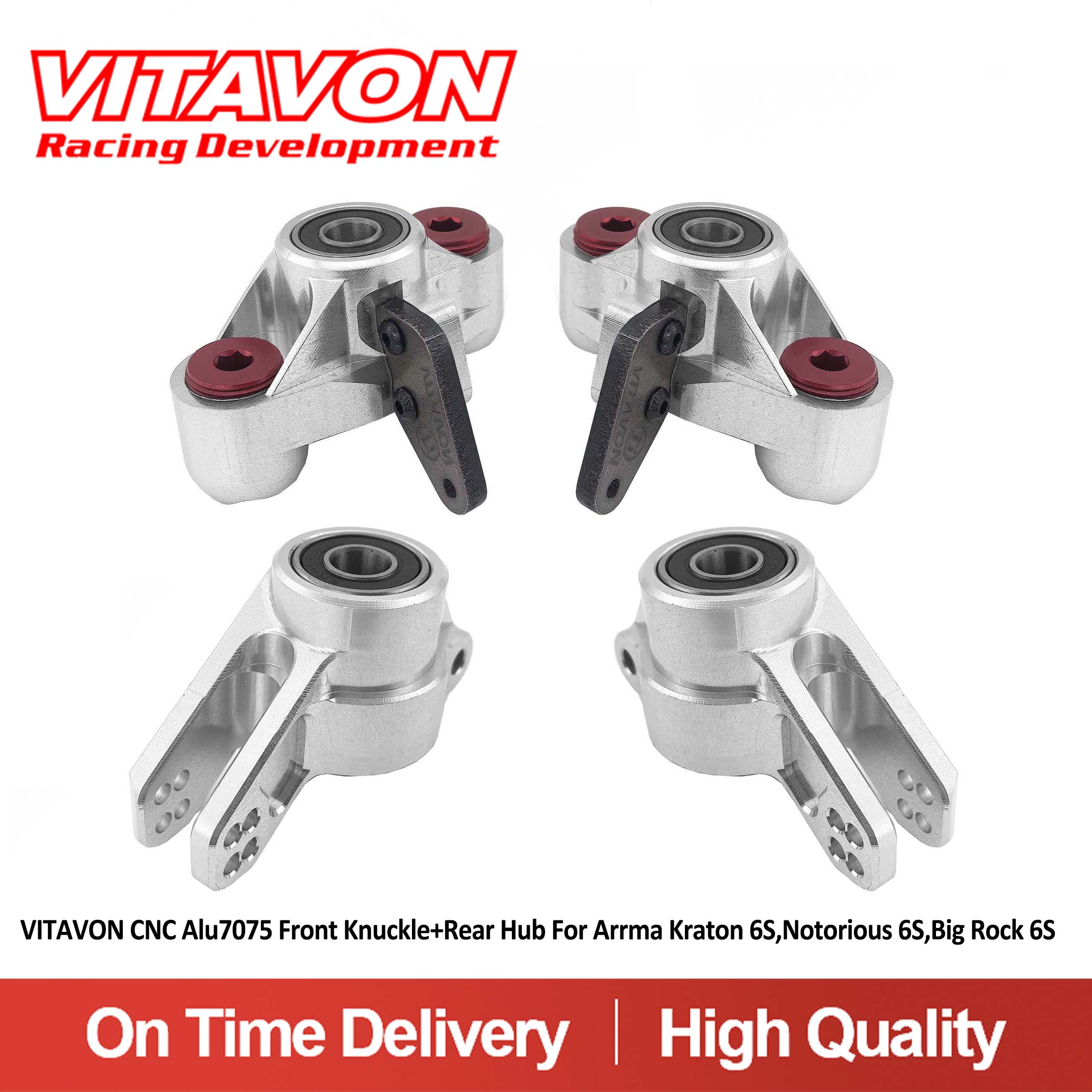 VITAVON Front&Rear Hub For Arrma Kraton Outcast 6S Big Rock 6S BLX Long Stub Shaft
