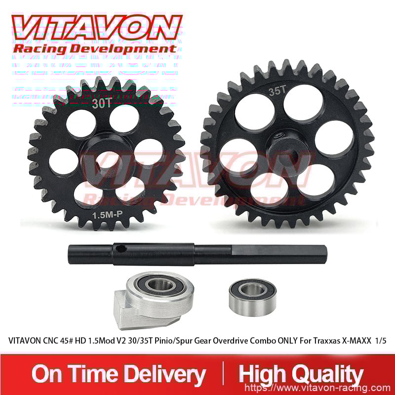 VITAVON CNC 45# HD 1.5Mod V2 Pinio/Spur Gear Overdrive Combo  for Traxxas X-MAXX XRT 1/5