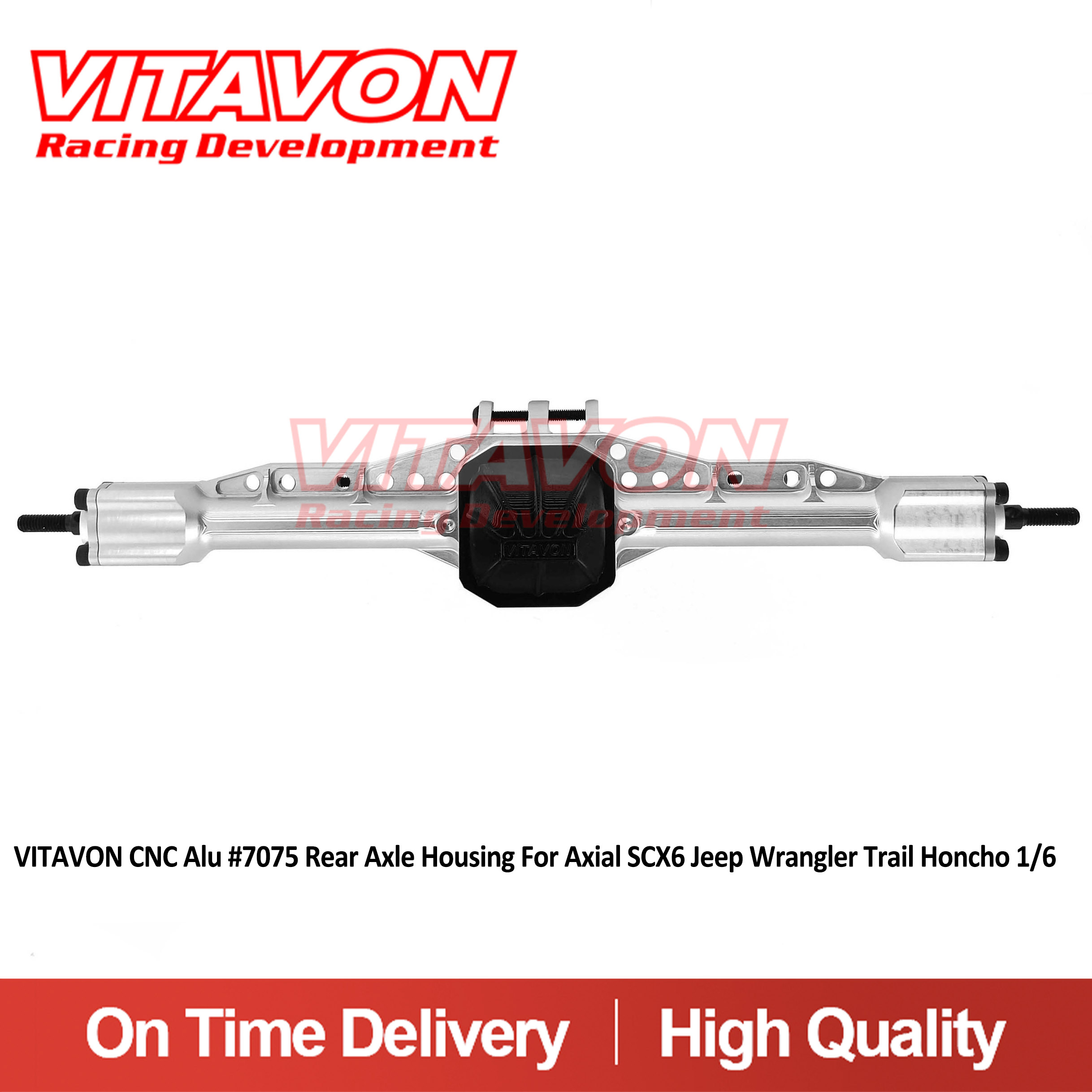 VITAVON Alu #7075 Redesigned Rear Axle Housing for Axial SCX6 Jeep Wrangler Trail Honcho 1/6