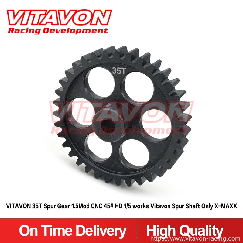 VITAVON 35T Spur Gear 1.5Mod CNC 45# HD 1/5 works Vitavon Spur Shaft Only X-MAX