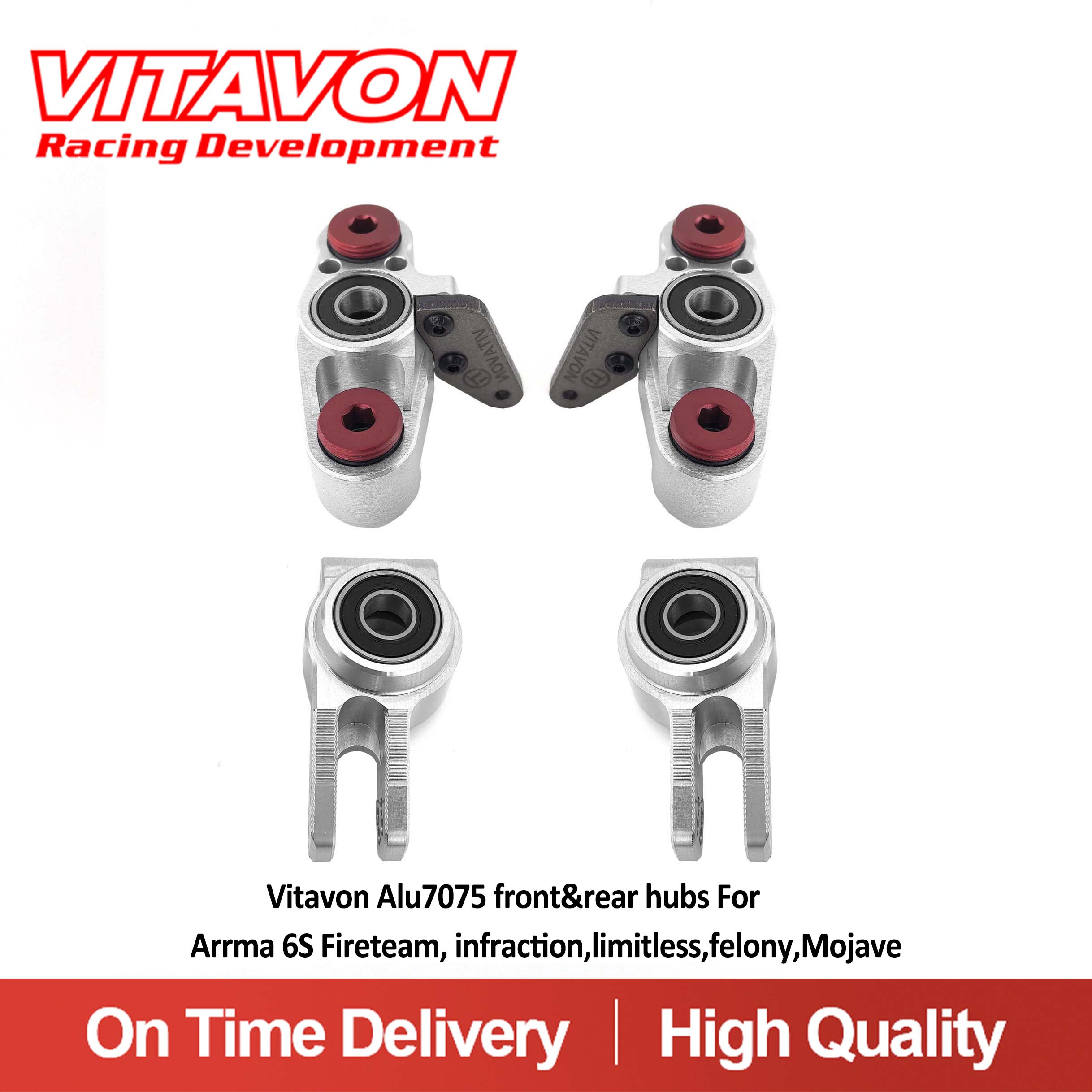 Vitavon Arrma 6S Fireteam Alu7075 Front & Rear hubs for infraction,Mojave