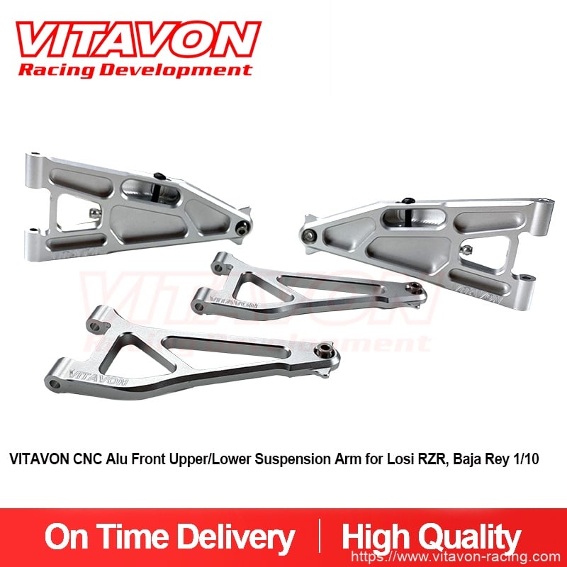 VITAVON CNC aluminum  Front Upper/Lower Suspension Arm Set LOS234004 for Losi Baja Rey 1:10,Losi RZR