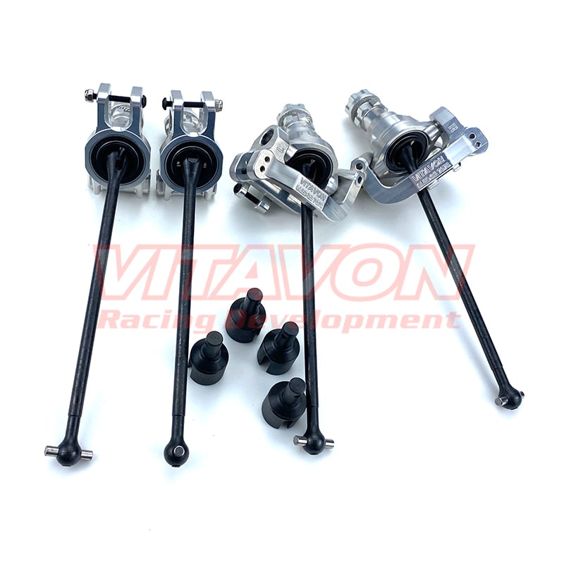VITAVON V2 CNC Alu#7075 HD 45# Steel Spline Axle Kit for Traxxas Sledge  with +13mm offset