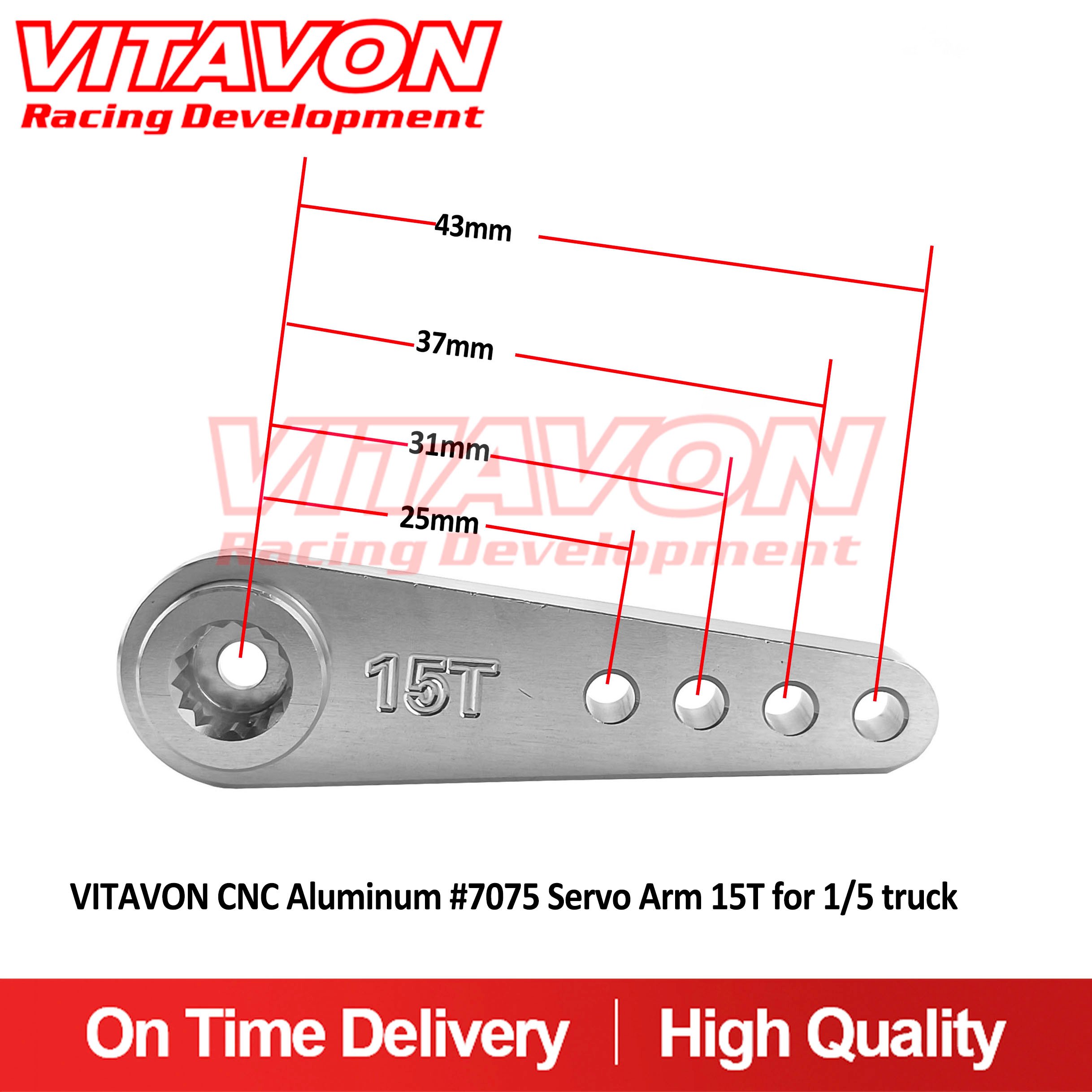VITAVON CNC Aluminum #7075 servo arm 15T for 1/5 truck