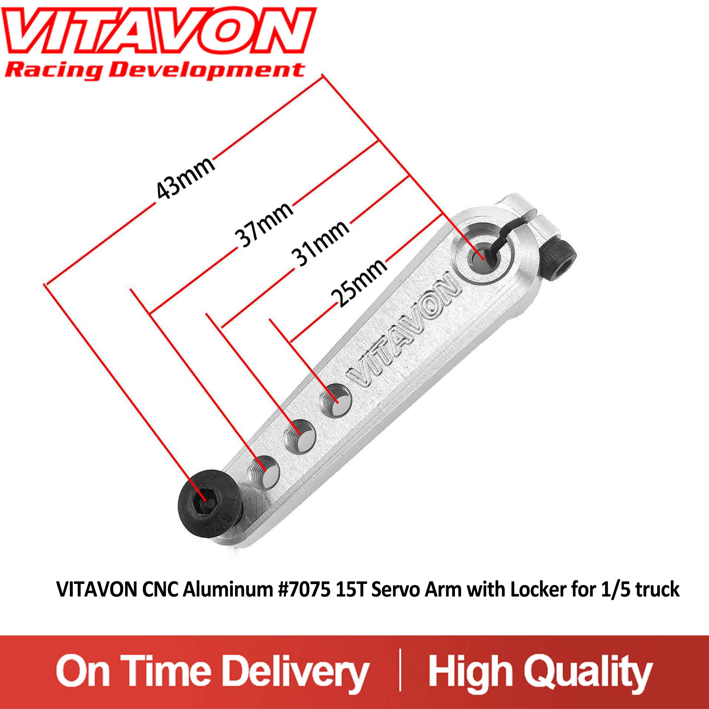 VITAVON CNC Aluminum #7075 servo arm 15T for 1/5 truck