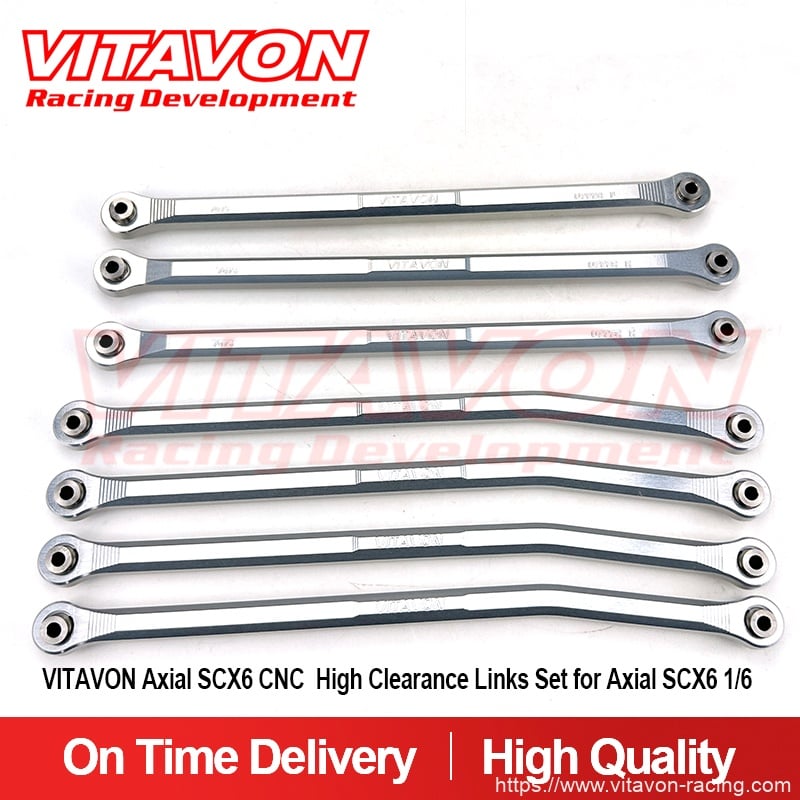 VITAVON Axial SCX6 CNC V2 High Clearance Links Set for Axial SCX6 Jeep Wrangler Trail Honcho 1/6