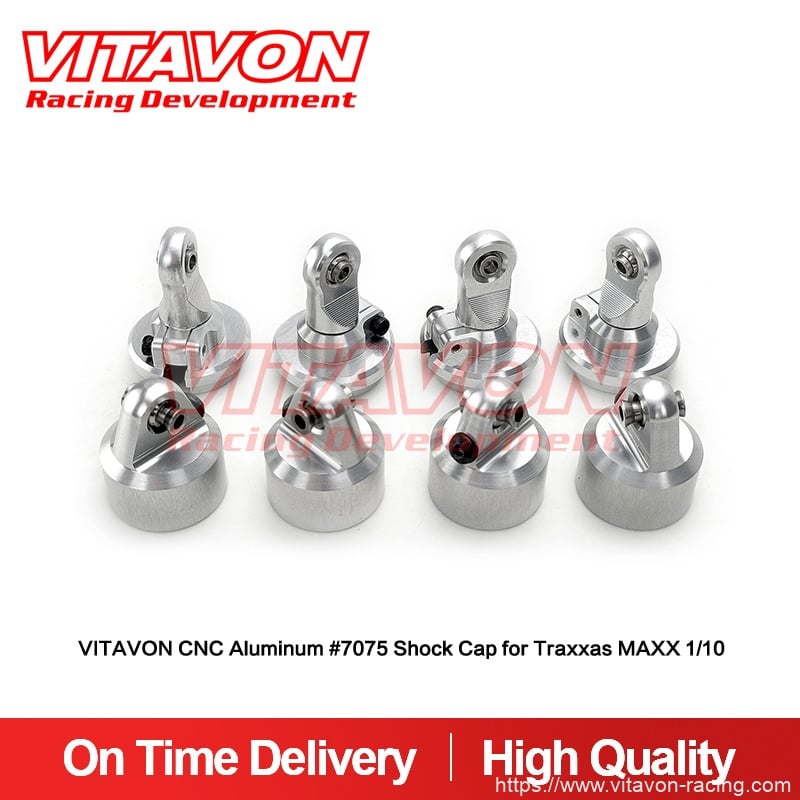 VITAVON CNC Aluminum #7075 Shock Cap Upper&Shock End Lower for Traxxas MAXX 1/10