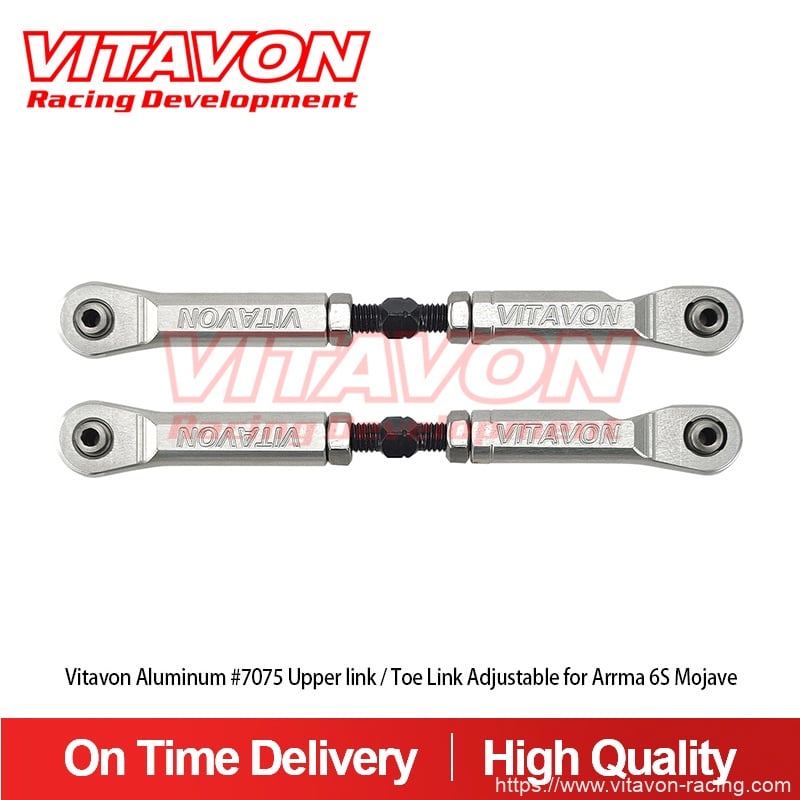Vitavon Aluminum #7075 Upper link / Toe Link Adjustable for Arrma 6S Mojave