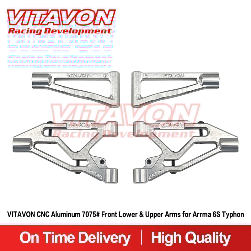 Vitavon CNC Aluminum 7075 Front Lower & Upper Arms For Arrma 6S Typhon