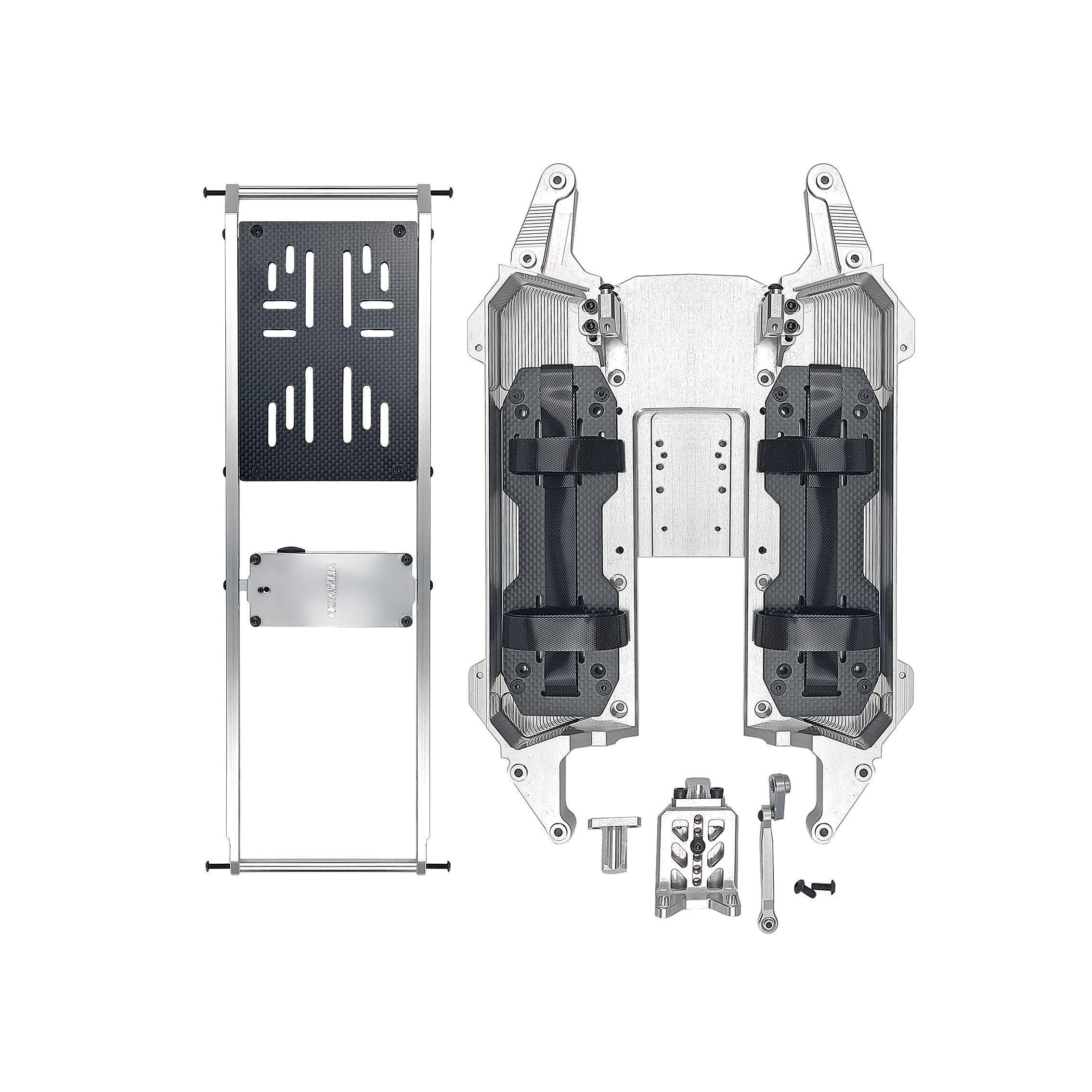 VITAVON CNC Alu7075 Middle Chassis fits with 1/5 Servo/Max 4 For X-MAXX 1/5