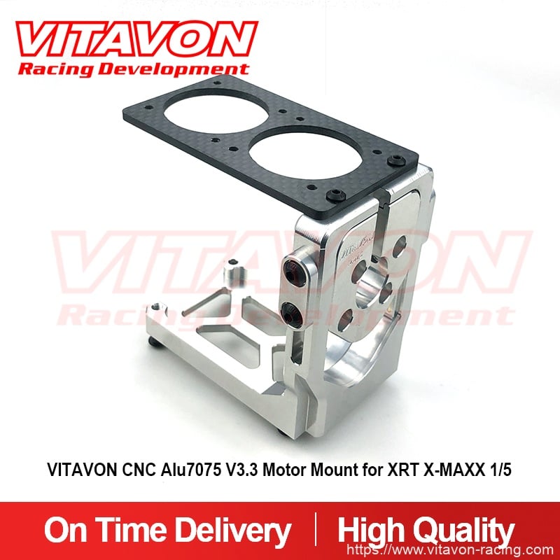 VITAVON CNC Alu7075 Motor Mount & Carbon Plate 40mm Fan Holder for XRT 1/5
