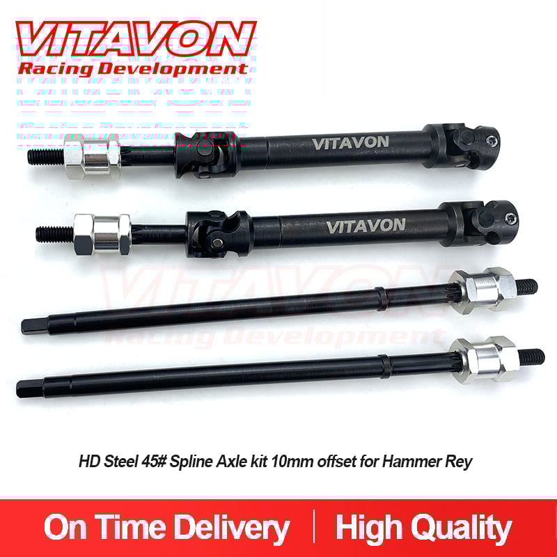 Vitavon CNC Aluminum 7075 HD Steel 45# Axle Kit with 10mm Offset for Losi Hammer Rey