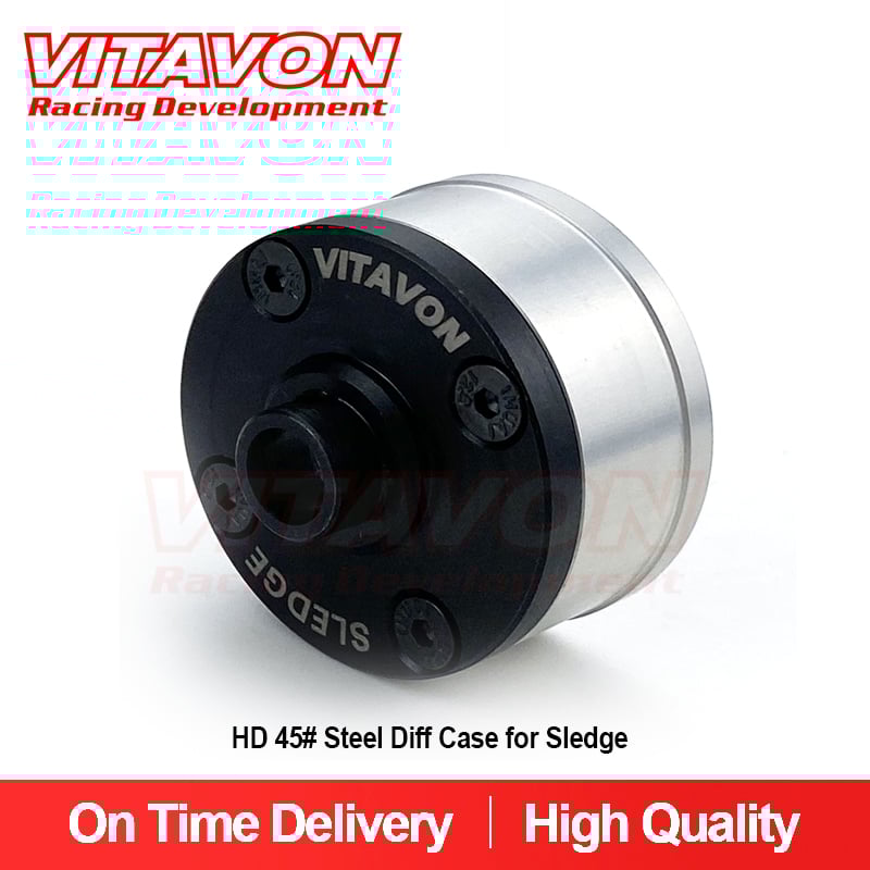 VITAVON CNC Alu#7075 & HD 45# Steel Diff Case for Traxxas Sledge