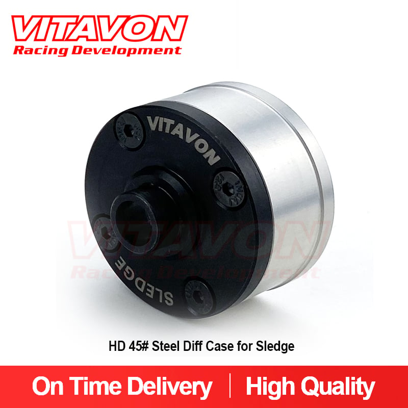 VITAVON CNC Alu#7075 & HD 45# Steel Diff Case for Traxxas Sledge