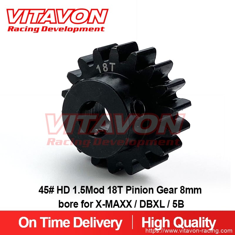 VITAVON Pinion Gear 8mm bore 18/19/20/21/25/30T/33T CNC 45# HD 1.5Mod for X-MAXX / DBXL / 5B