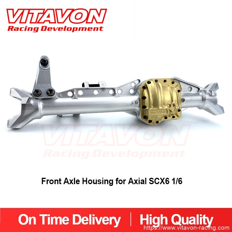 VITAVON CNC Alu #7075 Front Axle Housing with Brass Diff Cover for Axial SCX6 Jeep Wrangler Trail Honcho 1/6