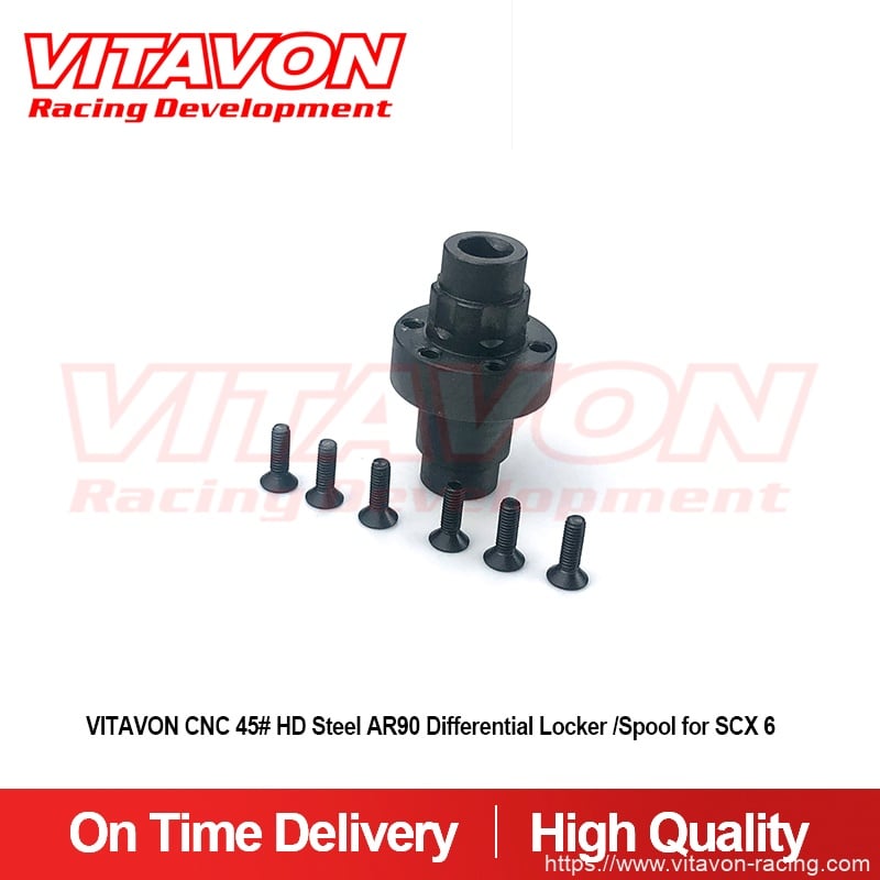VITAVON CNC 45# HD Steel AR90 Differential Locker/Spool for SCX 6 Jeep Wrangler Trail Honcho 1/6