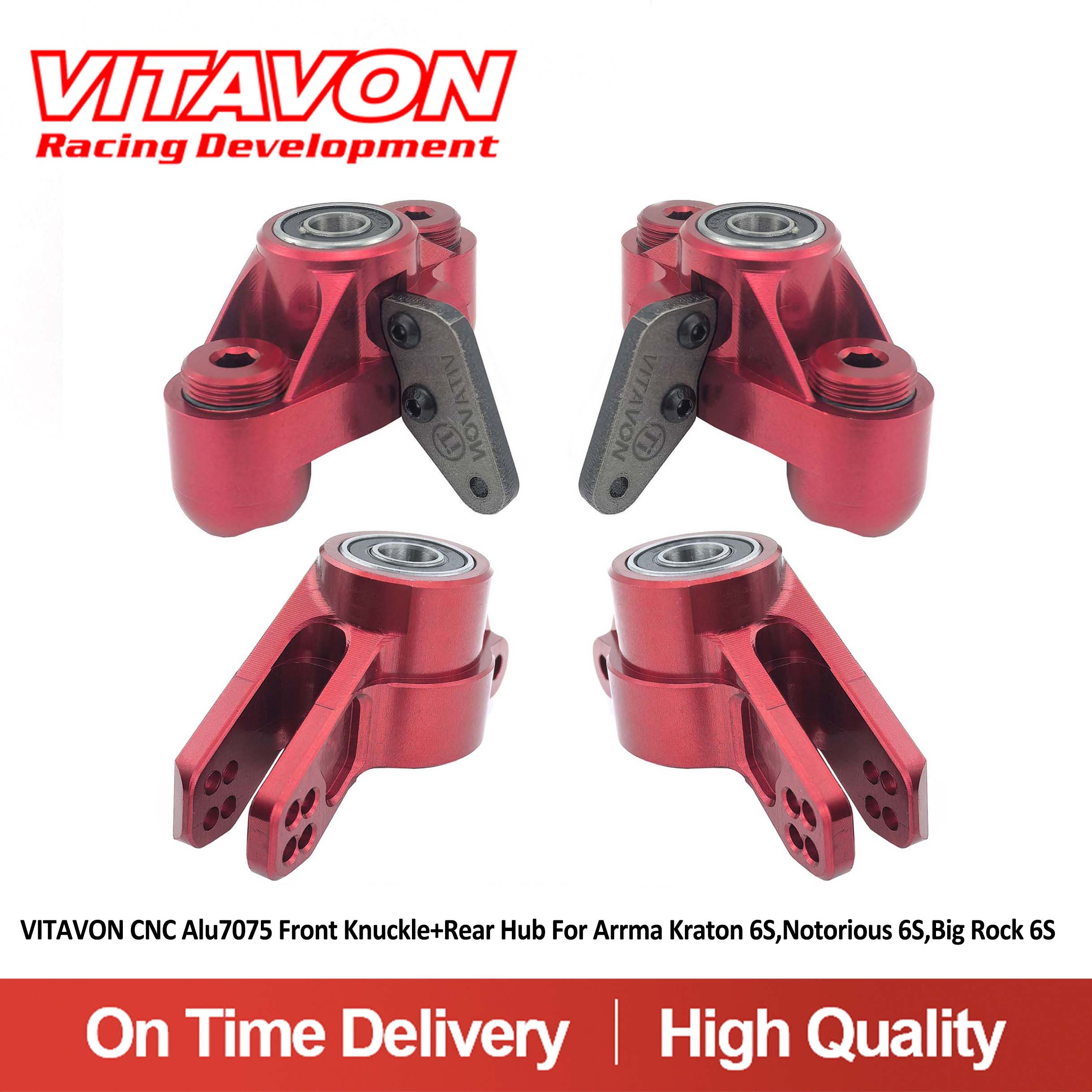 VITAVON Front&Rear Hub For Arrma Kraton Outcast 6S Big Rock 6S BLX Long Stub Shaft