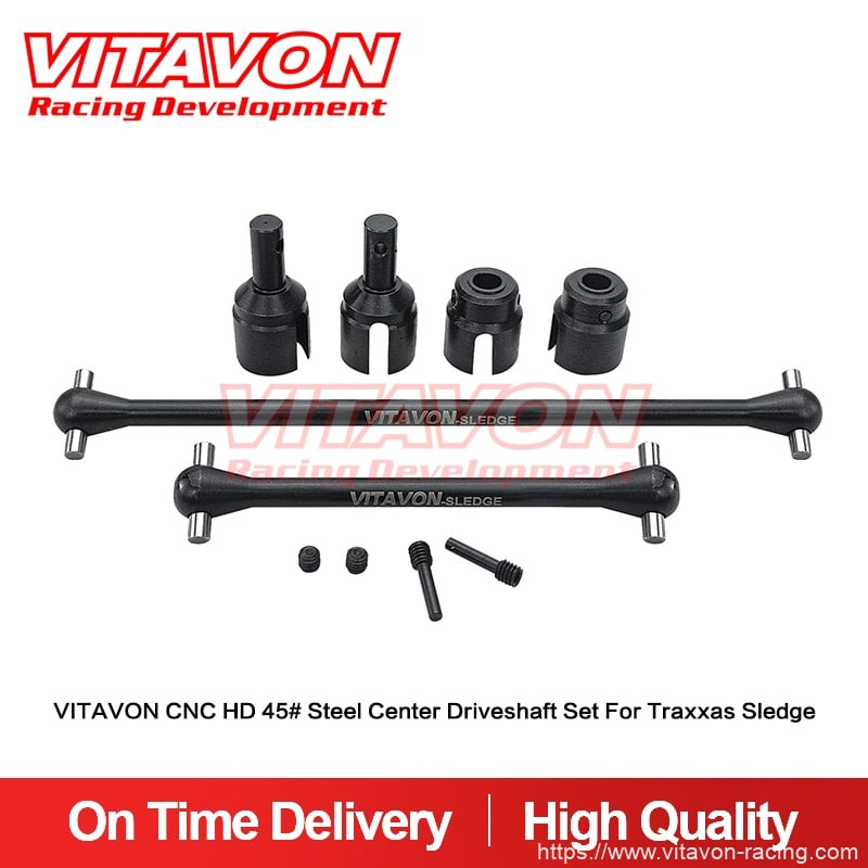 VITAVON CNC HD 45# Steel Center Driveshaft Set For Traxxas Sledge