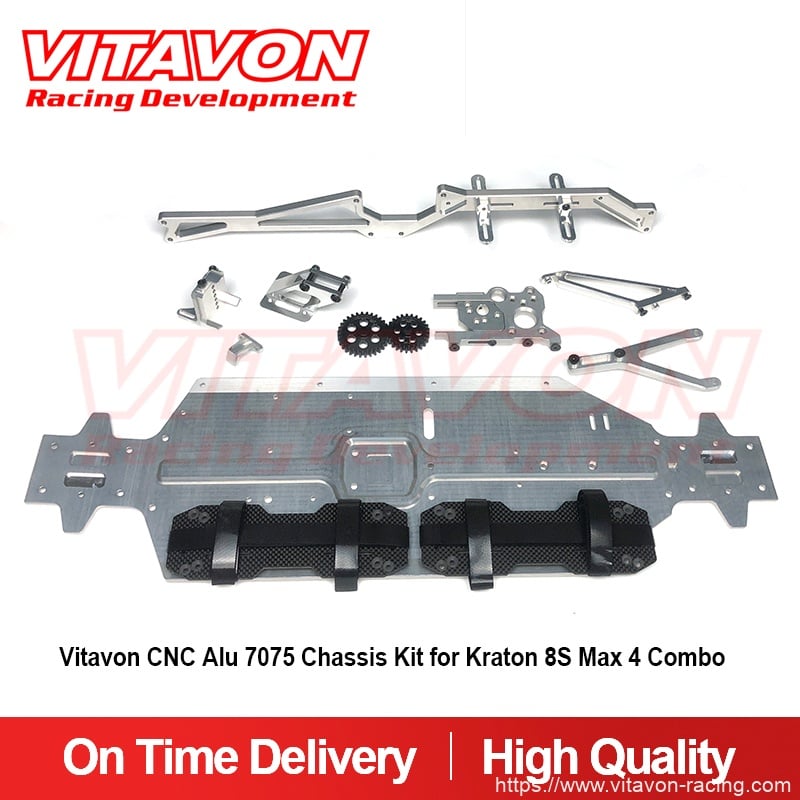 Vitavon CNC Alu 7075 Redesigned Chassis Kit for Kraton 8S Max 4 Combo
