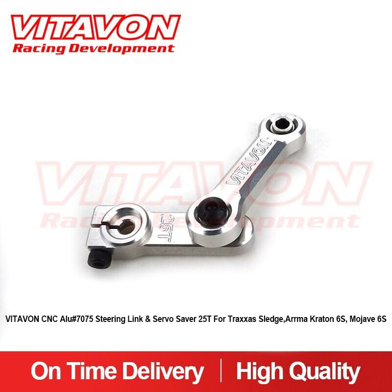 VITAVON CNC Alu#7075 Steering Link & Servo Saver 25T for Traxxas Sledge,Arrma Kraton 6S, Mojave 6S