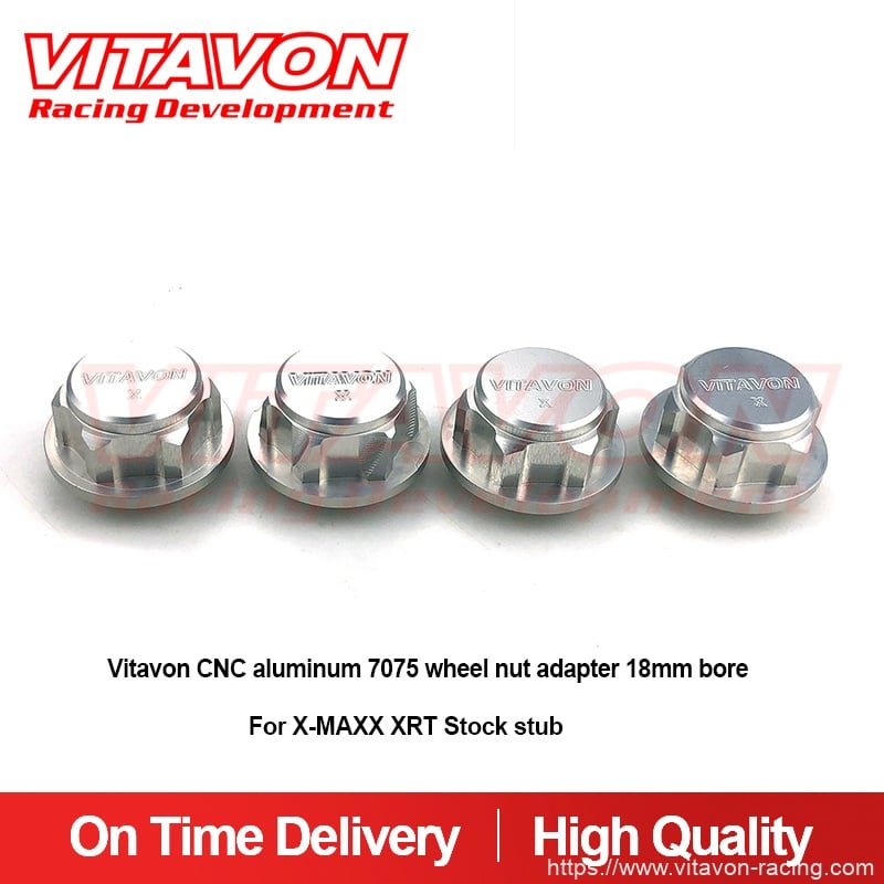 VITAVON CNC Alu 7075 V1 Wheel Nut Adapter M12X1.25mm Thread for X-MAXX XRT Stock Stub(P1.25mm)