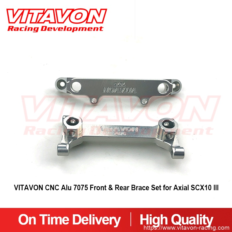 VITAVON CNC Alu 7075 Front & Rear Brace Set for Axial SCX10 III
