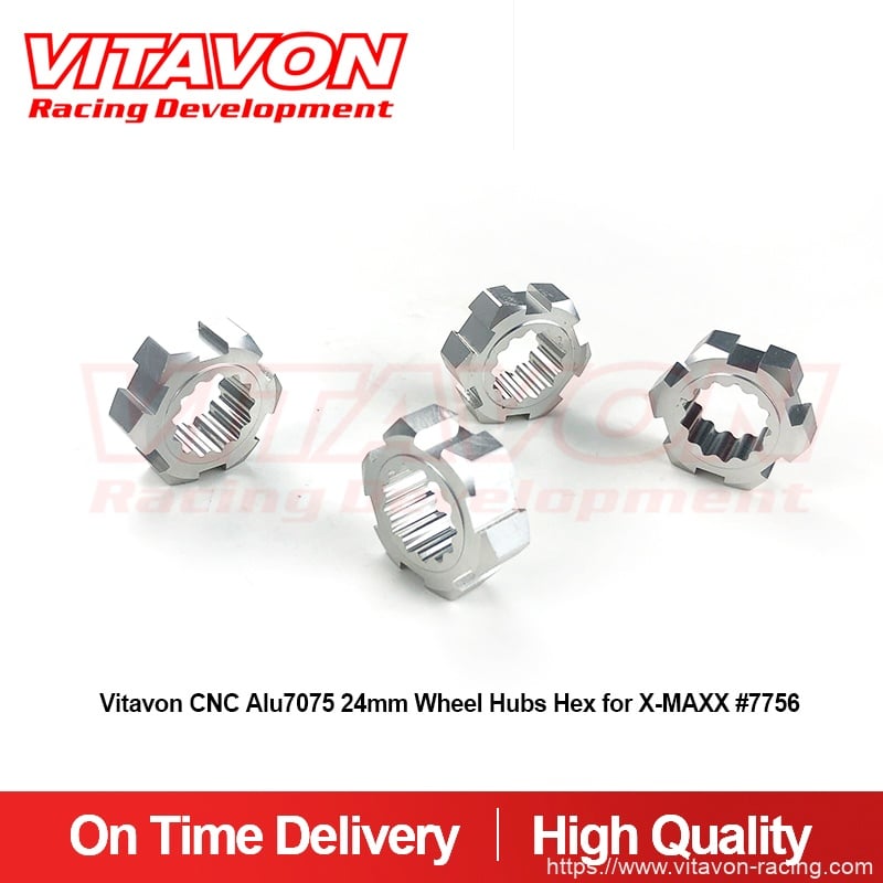 VITAVON CNC ALU #7075 24mm Wheel Hubs Hex for X-MAXX #7756