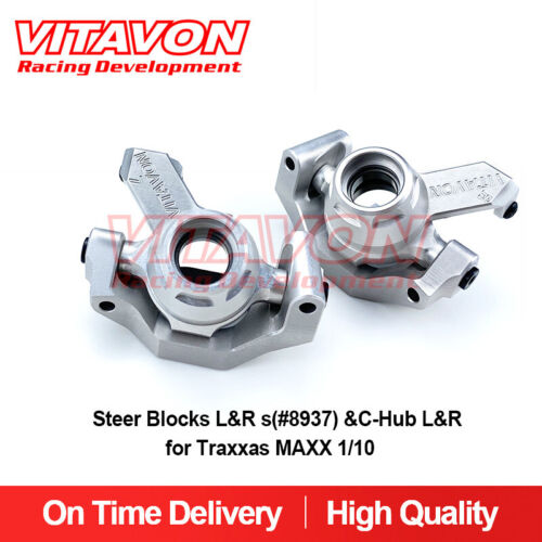 VITAVON Alu CNC L&R Steering Block(#8937) L&R C-Hub(#8932)fo<wbr/>r Traxxas MAXX 1/10