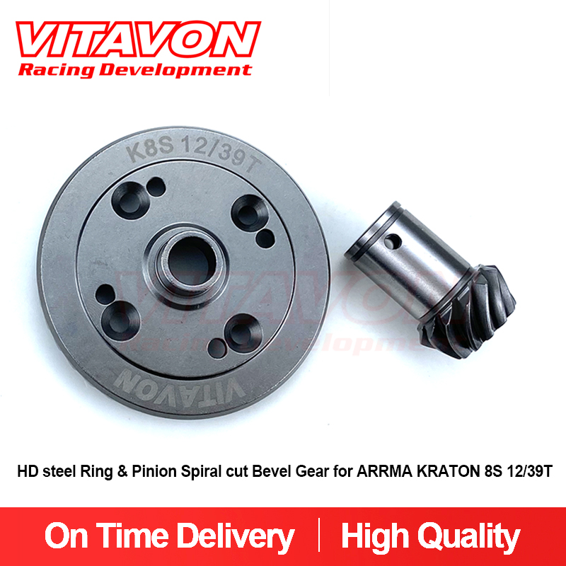 VITAVON HD Steel Ring&Pinion Gear set 12/39T for Arrma Kraton 8S Outcast 8S