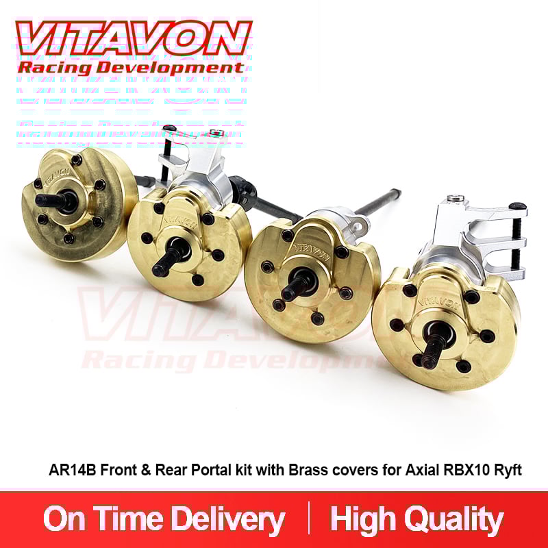 VITAVON AR14B Front & Rear Portal kit with Brass covers for Axial RBX10 Ryft