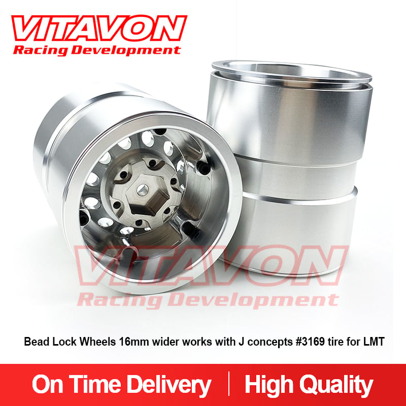 VITAVON LMT Bead Lock Wheels 16mm wider works with J concepts #3169 tire