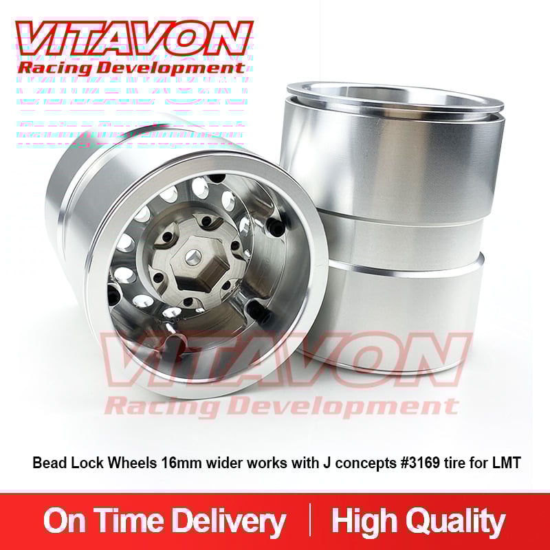 VITAVON LMT Bead Lock Wheels 16mm wider works with J concepts #3169 tire