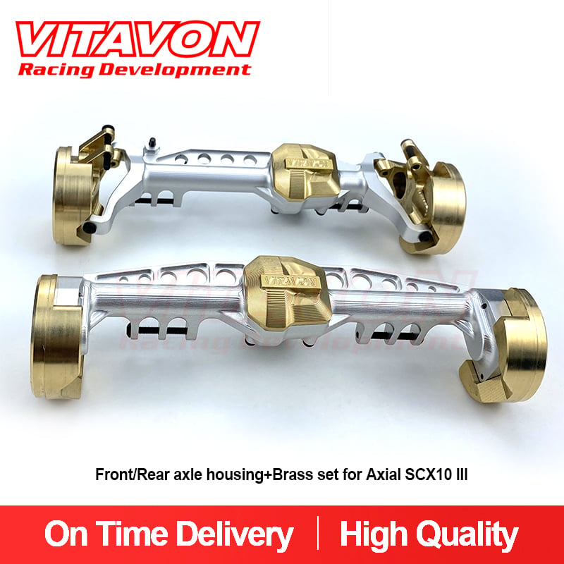 VITAVON (alu#7075+Brass) Front&Rear axle housing set for Axial SCX10 III