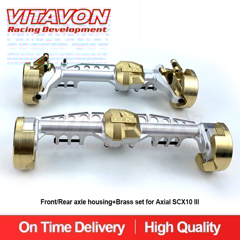 VITAVON (alu#7075+Brass) Front&Rear axle housing set for Axial SCX10 III