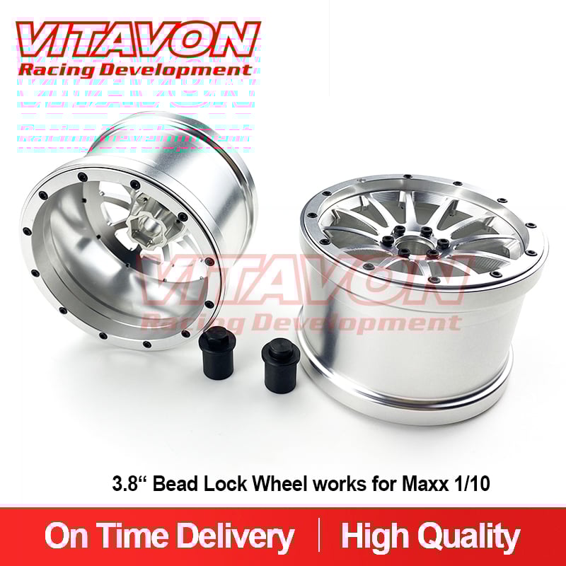 VITAVON CNC 3.8“ Bead Lock Wheel works for Maxx 1/10 Road Rage #1177 tire