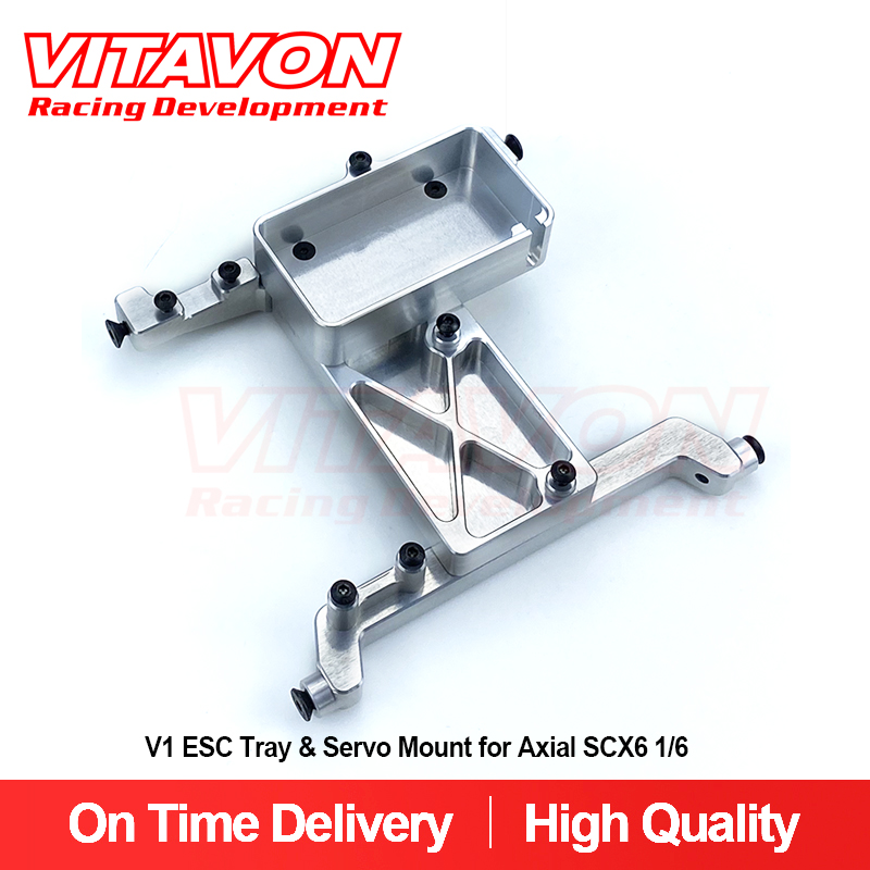 VITAVON CNC Alu7075 V1 ESC Tray & Servo Mount for Axial SCX6 Jeep Wrangler Trail Honcho 1/6