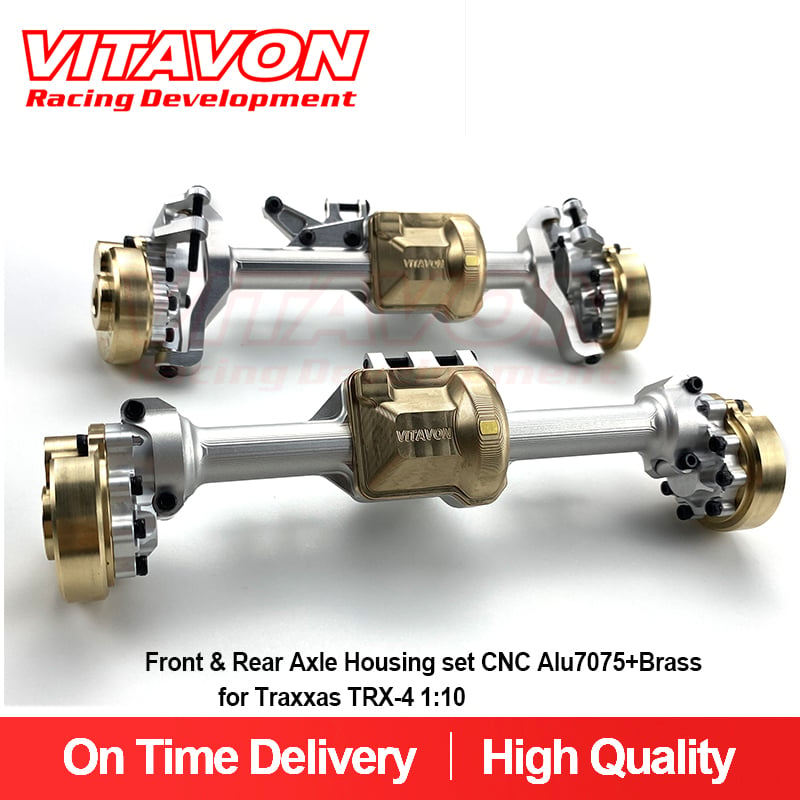 VITAVON Front & Rear Axle Housing set CNC Alu7075+Brass for Traxxas TRX-4 1:10