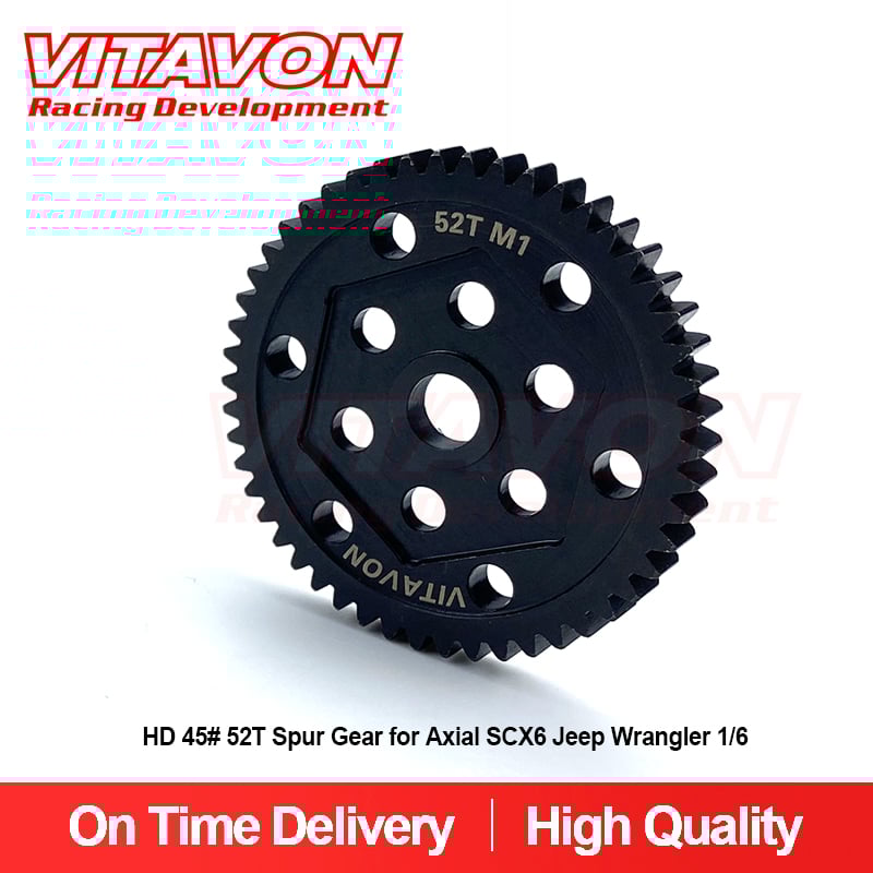 VITAVON HD 45# 52T Spur Gear for Axial SCX6 Jeep Wrangler Trail Honcho 1/6