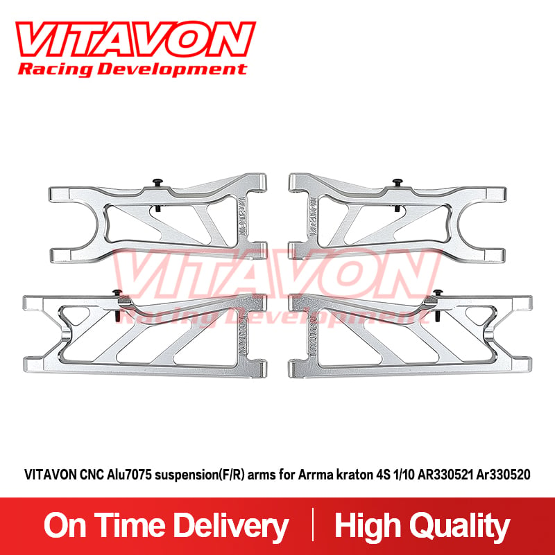 VITAVON CNC alu  suspension(F/R) arms for Arrma kraton 4S 1/10 AR330521 Ar330520