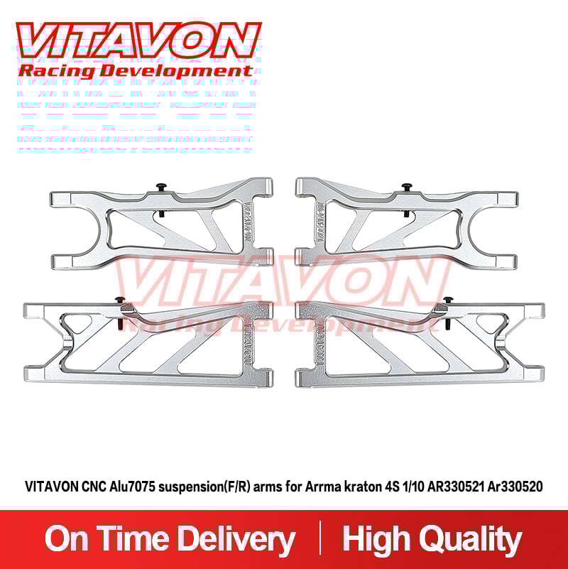 VITAVON CNC alu  suspension(F/R) arms for Arrma kraton 4S 1/10 AR330521 Ar330520
