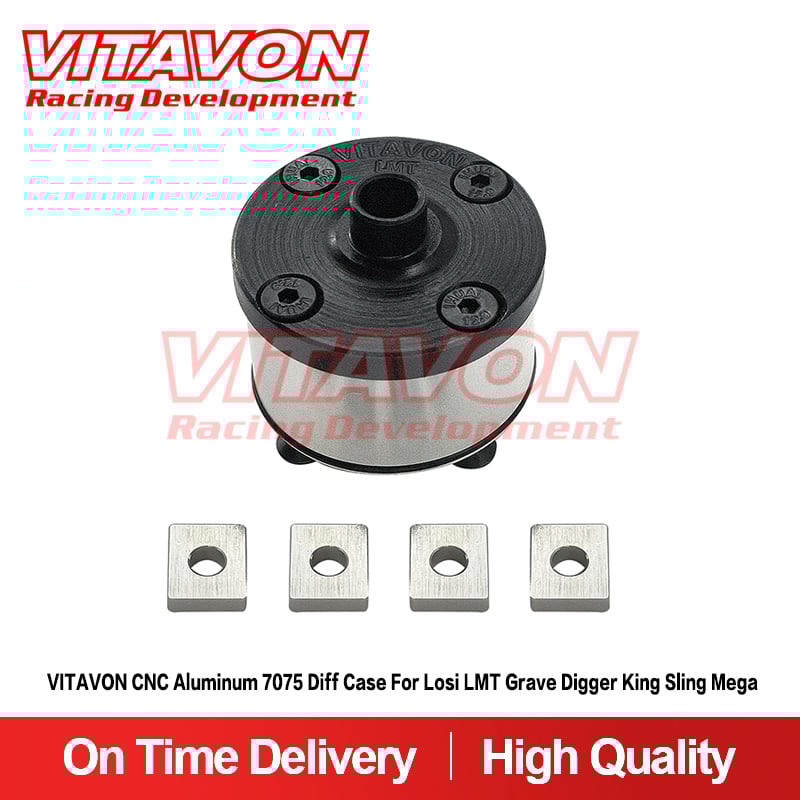 VITAVON CNC Aluminum 7075 Diff Case For Losi LMT Grave Digger King Sling Mega