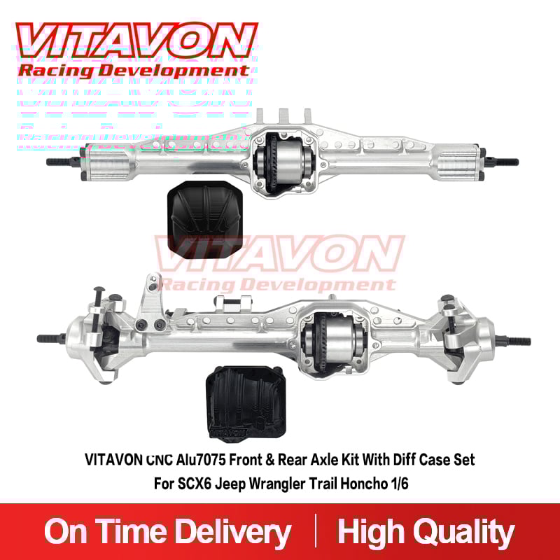 VITAVON CNC Alu7075 Front&Rear Axle Kit With Diff Case Set For SCX6 Jeep Wrangler Trail Honcho 1/6