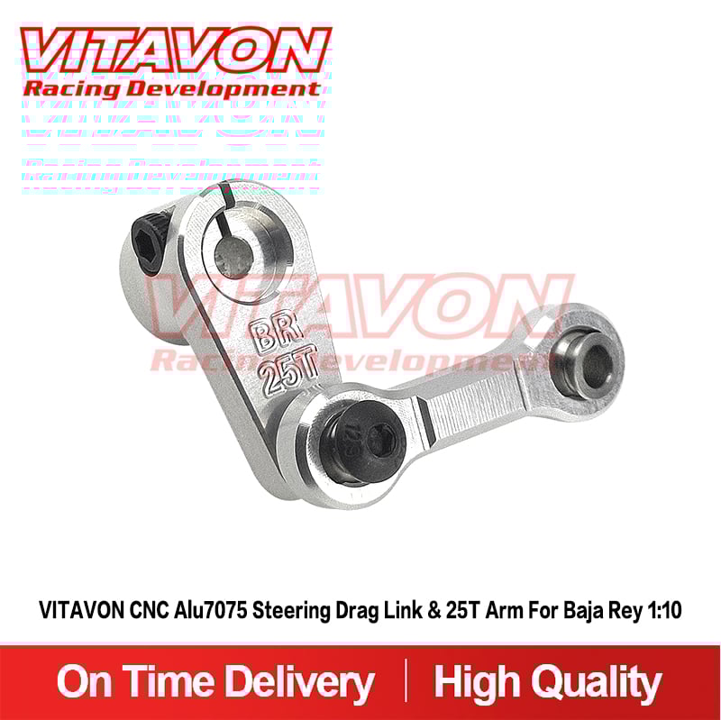 VITAVON CNC Alu7075 Steering Link & 25T Servo Horn For Baja Rey 1:10